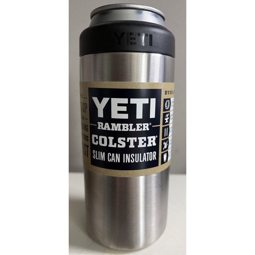 YETI Rambler Colster Slim Can Insulator Stainless Steel 12 Oz Holder NEW
